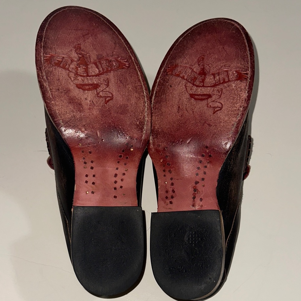Freebird Brown Leather Slip-On Mules penny loafer